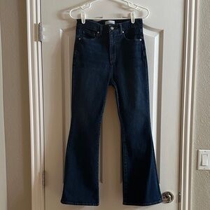 Dark Blue Women's Slim High-Rise Flare Jeans